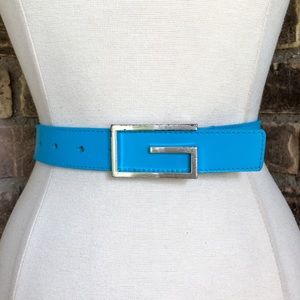 Guess Belt M Leather Turquoise Silver